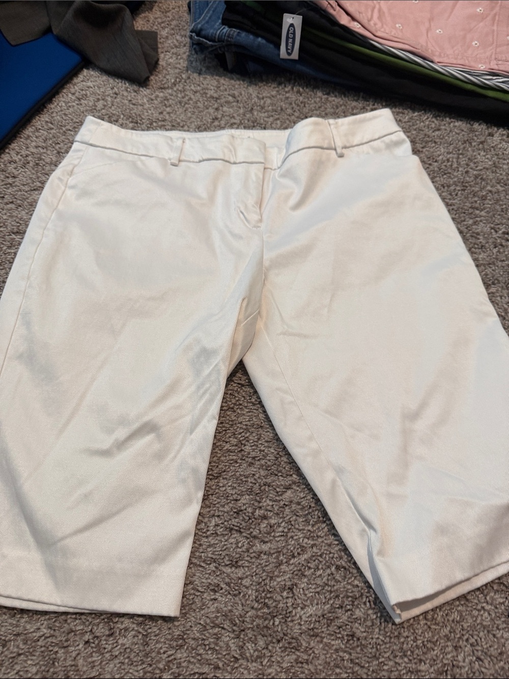 New York & Company White Bermuda Shorts